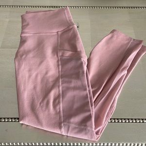 Pale Pink Fabletics High Waisted Powerhold 7/8 Leggings with Mesh Pockets